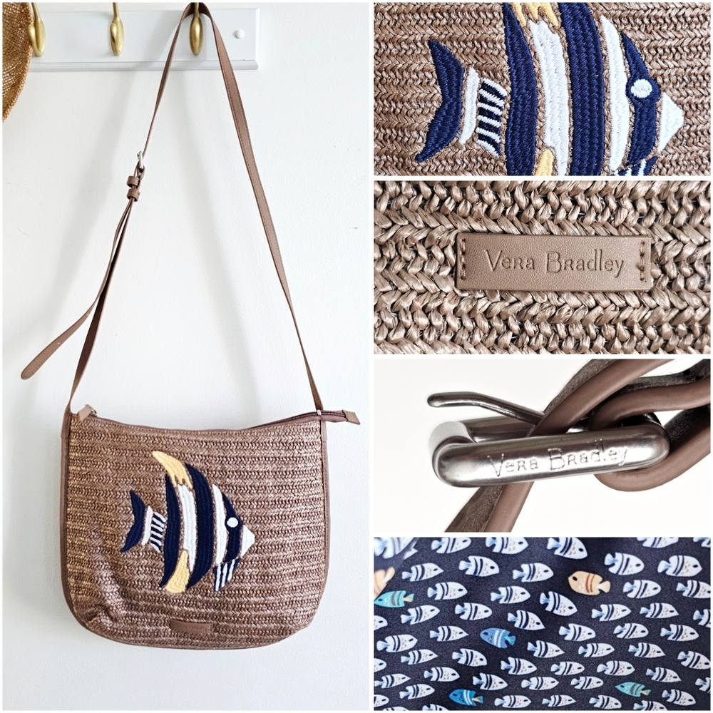 Vera Bradley Brown Crossbody Bag with Fish Design